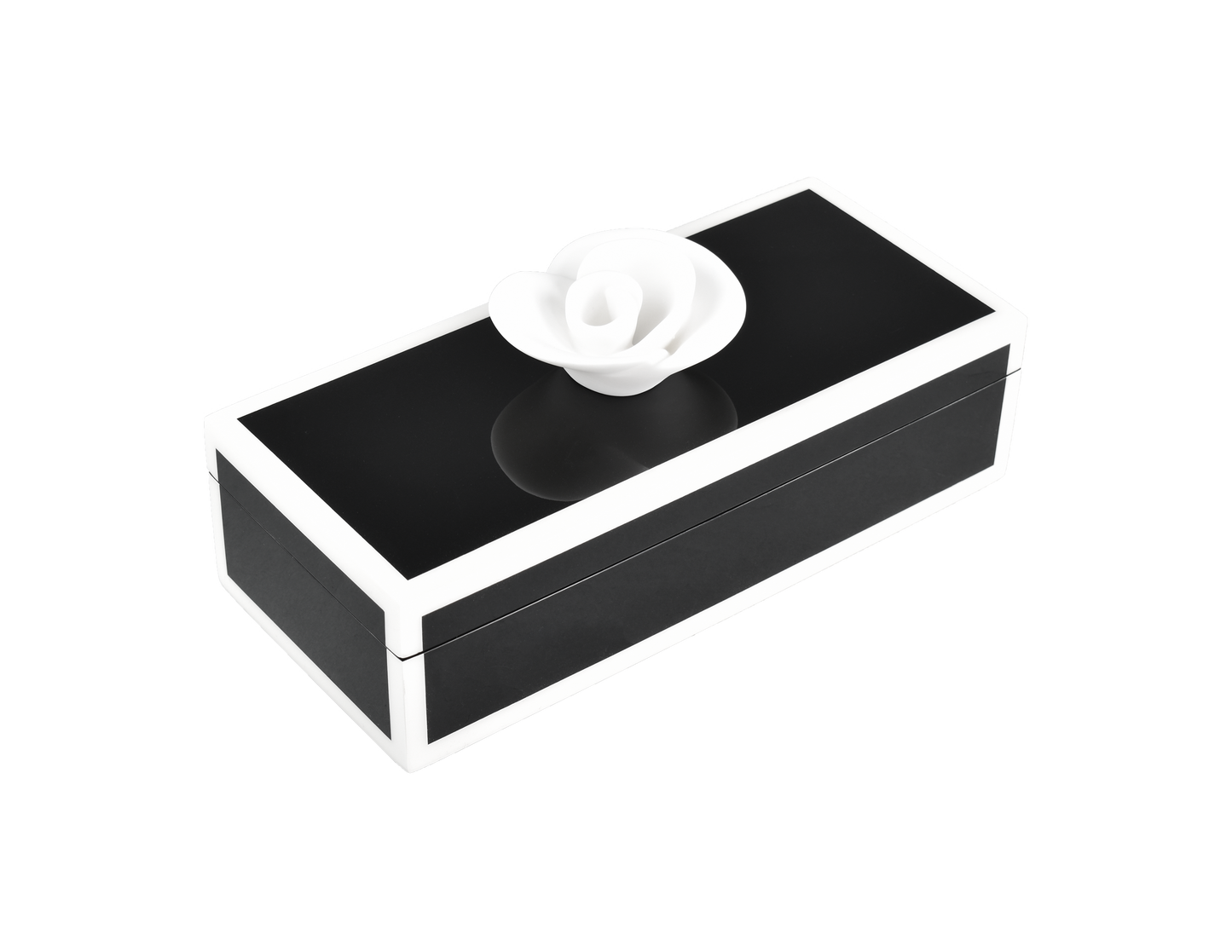 Black with White Trim - Pencil Handle Box