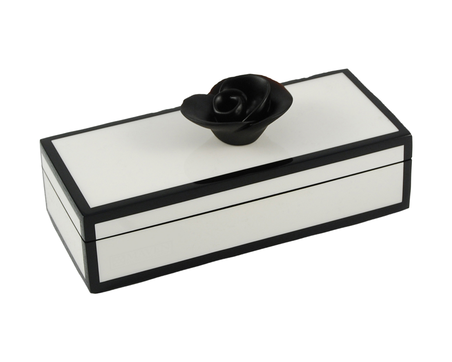 White with Black Trim - Pencil Handle Box