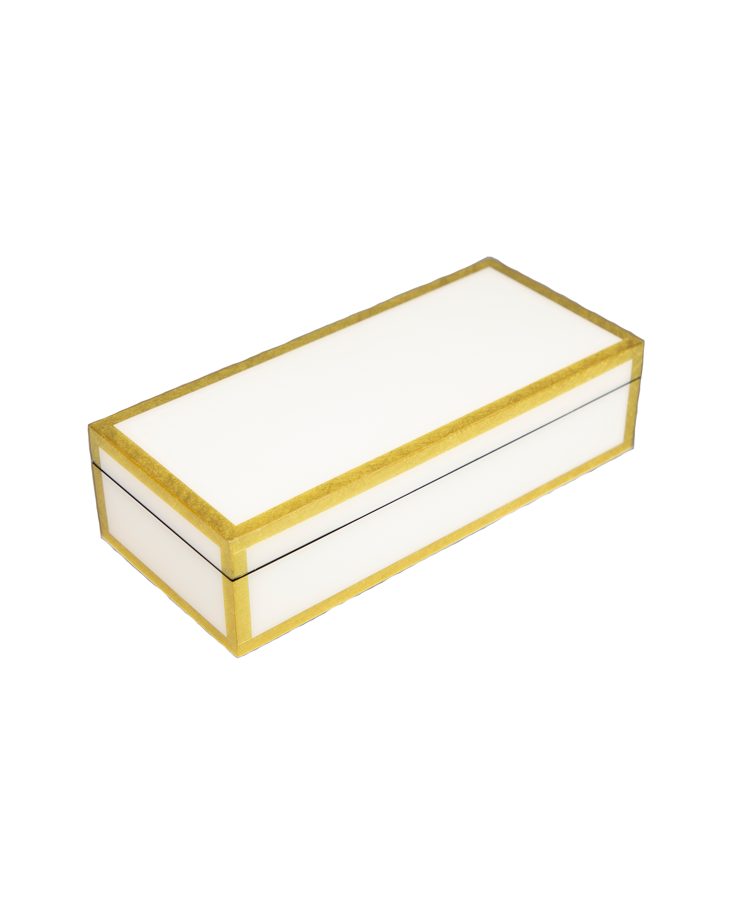 White with Shine Gold Leaf - Pencil Box - L-30FSWSGLT