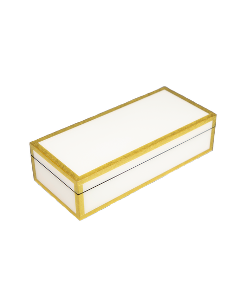 White with Shine Gold Leaf - Pencil Box - L-30FSWSGLT