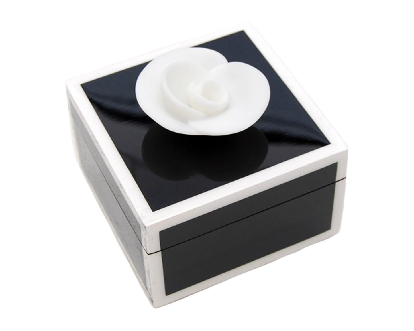 Black with White Trim - Square Handle Box