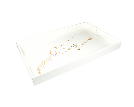 White with Artful Gold - Breakfast Tray