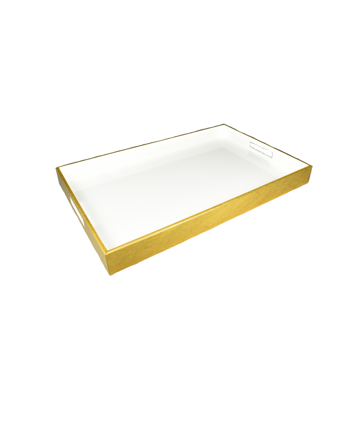 White with Outside Shine Gold Leaf - Breakfast Tray - L-34WOSGL