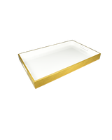 White with Outside Shine Gold Leaf - Breakfast Tray - L-34WOSGL