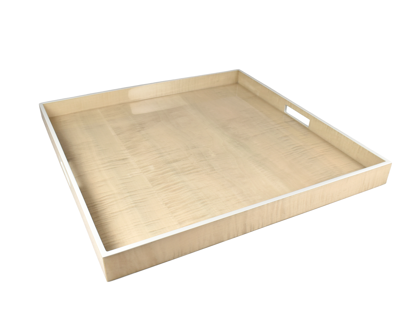 Sycamore with Silver Dollar Trim - Large Square Tray
