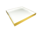 White with Outside Shine Gold Leaf - 22" Square Tray - L-35WOSGL