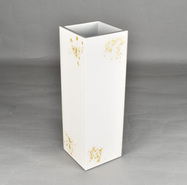 White with Artful Gold - Flower Vase