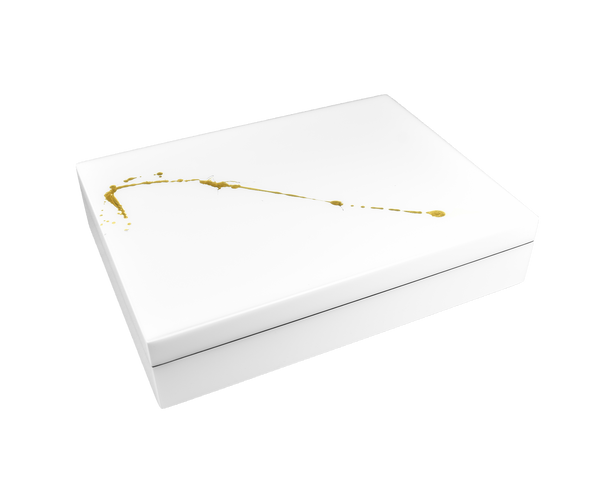 White with Artful Gold - Stationery Box