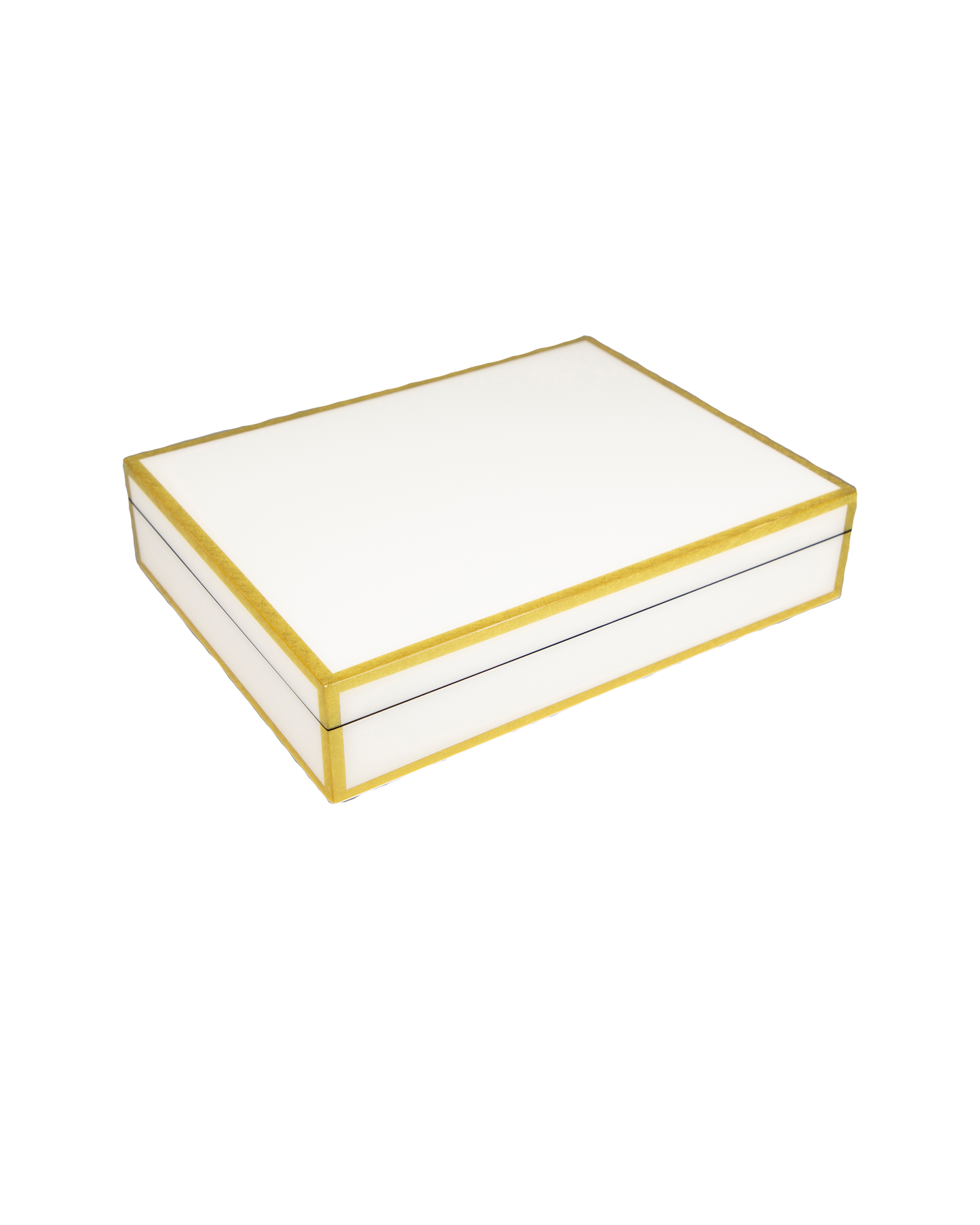 White with Shine Gold Leaf - Stationery Box - L-45FSWSGLT