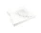 White with Artful Silver - 16" Square Tray
