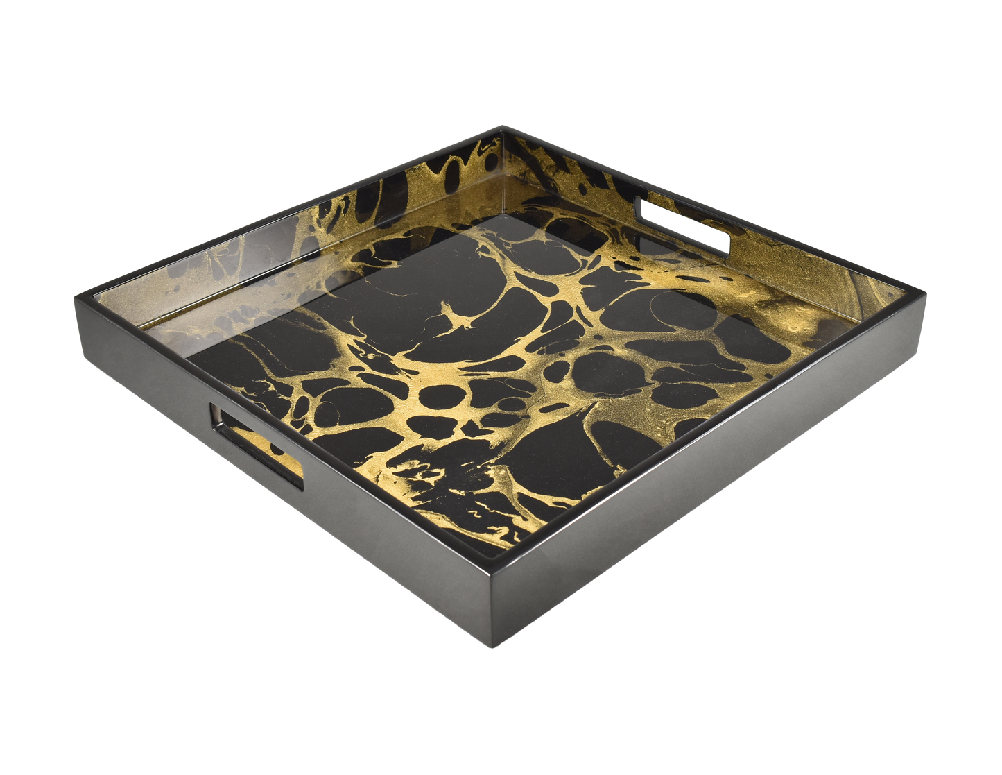 Black Gold Marble - Square Serving Tray