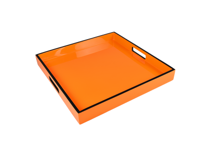 Orange with Black Trim - Square Serving Tray