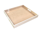 Sycamore with Silver Dollar Trim - 16" Square Tray