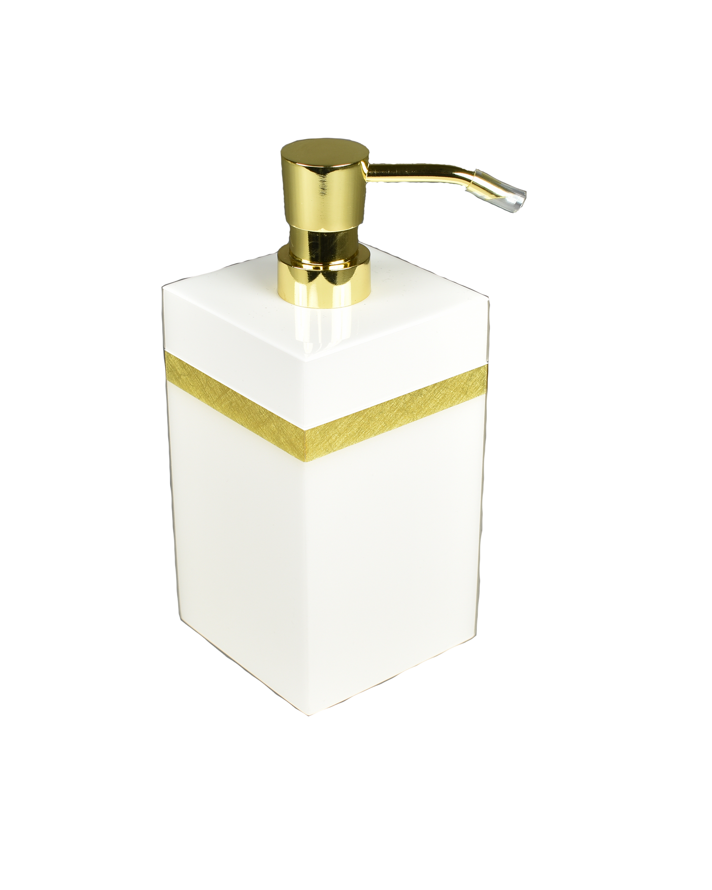 White with Shine Gold Leaf Band - Lotion Pump