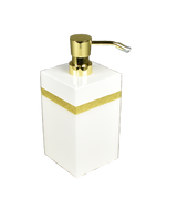 White with Shine Gold Leaf Band - Lotion Pump - L-57SGLB