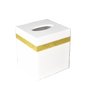 White with Shine Gold Leaf  Band - Tissue Cover