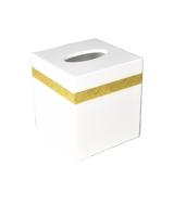 White with Shine Gold Leaf  Band - Tissue Cover - L-62SGLB