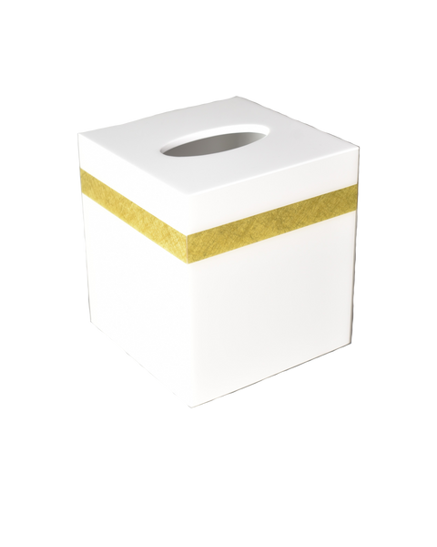 White with Shine Gold Leaf  Band - Tissue Cover - L-62SGLB