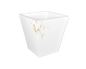 White with Artful Gold - Wastebasket