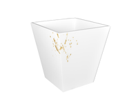 White with Artful Gold - Wastebasket