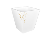 White with Artful Gold - Wastebasket