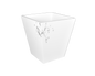 White with Artful Silver - Wastebasket