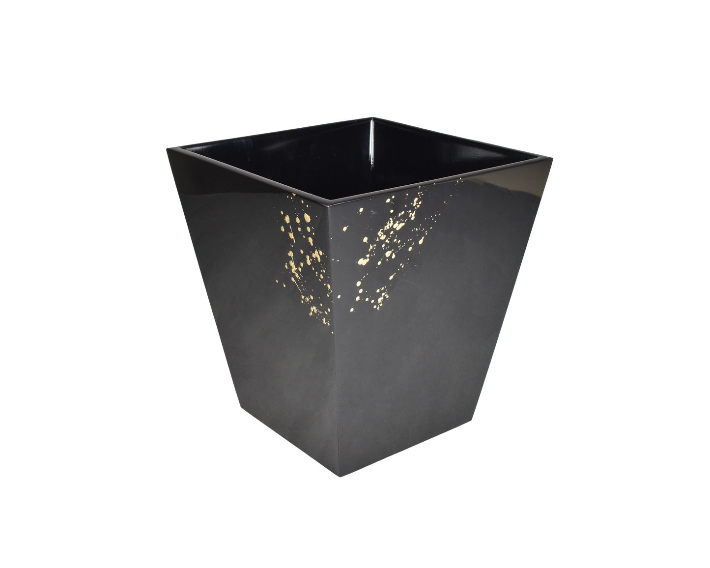 Black with Artful Gold - Wastebasket