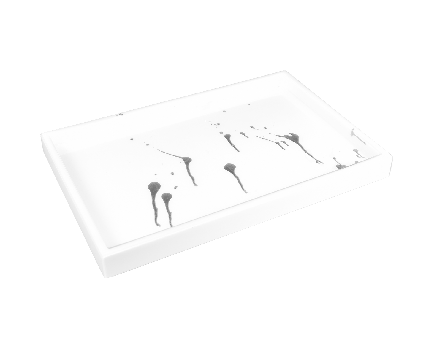 White with Artful Silver - Vanity Tray