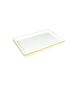 White with Shine Gold Leaf Band - Vanity Tray - L-64WSGLB