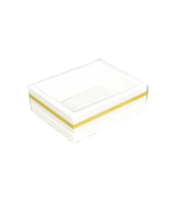 White with Shine Gold Leaf Band - Soap Dish - L-66SGLB
