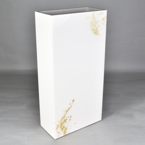 White with Artful Gold - Flower Vase