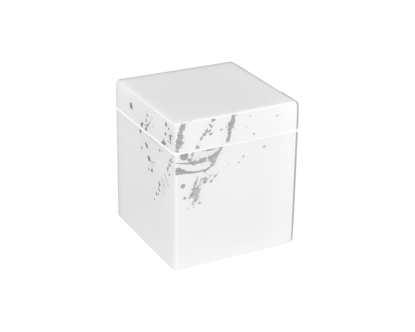 White with Artful Silver - Q-Tip Box