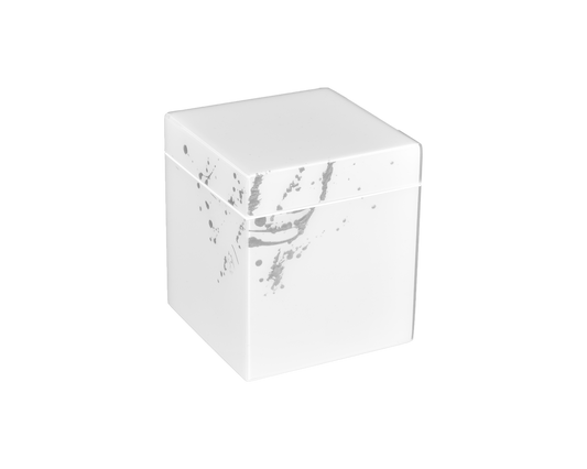 White with Artful Silver - Q-Tip Box