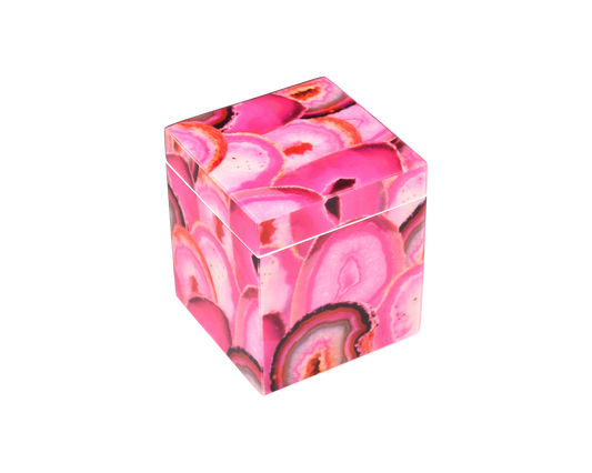 Pink Agate - Q Tip Box