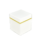 White with Shine Gold Leaf Band - Q Tip Box