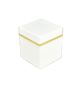 White with Shine Gold Leaf Band - Q Tip Box - L-86SGLB