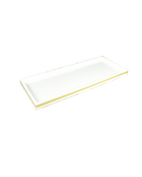 White with Shine Gold Leaf Band - Long Vanity Tray - L-87SGLB
