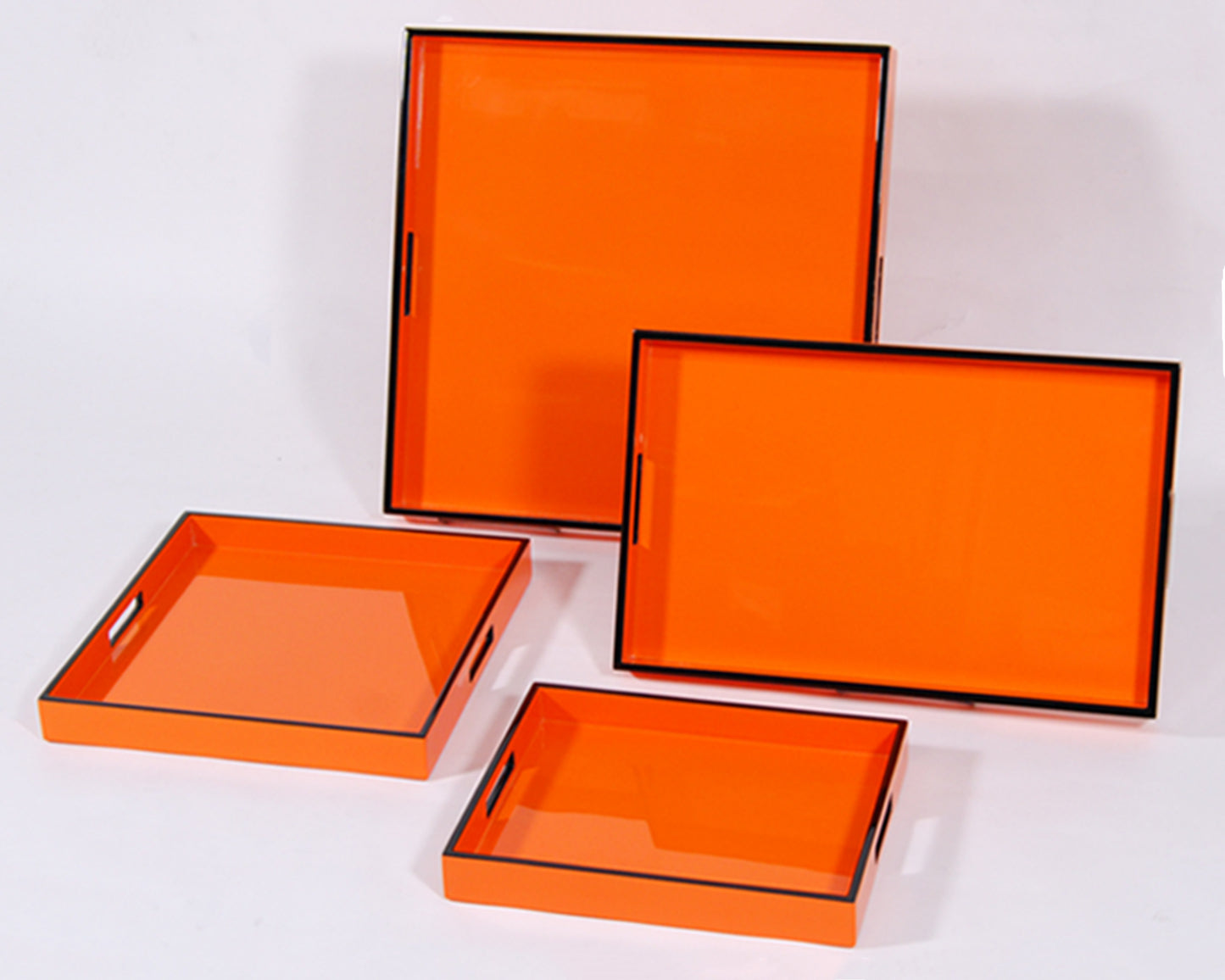 Orange with Black Trim - Square Serving Tray