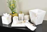 White with Artful Gold - Wastebasket