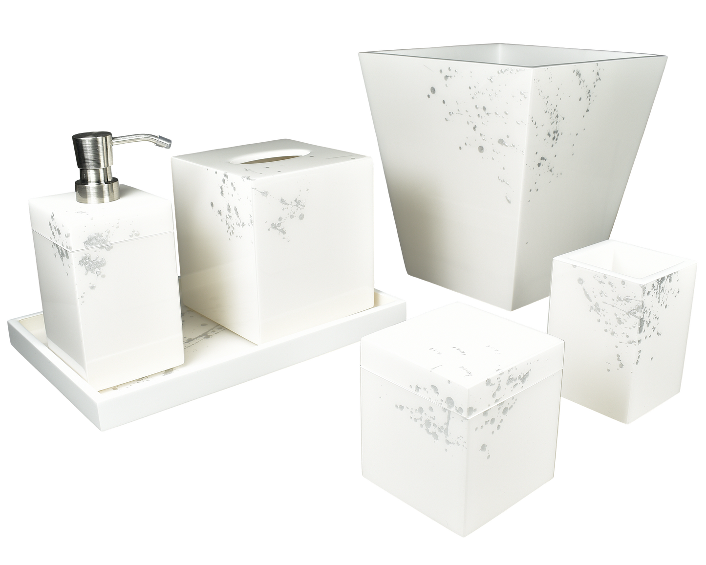 White with Artful Silver - Lotion Pump