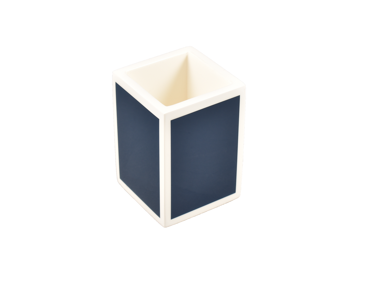Navy Blue with White - Brush Cup
