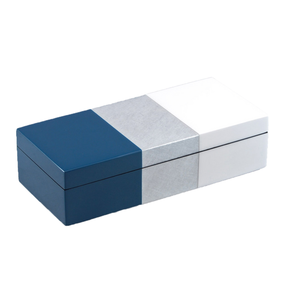 Navy Shine White - Pencil Box - L-30NSW