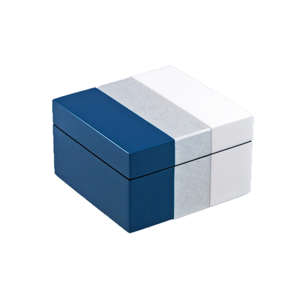 Navy Shine White - Square Box - L-31NSW