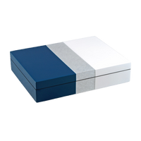 Navy Shine White - Stationery Box - L-45NSW