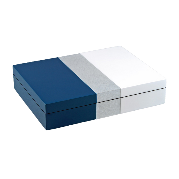 Navy Shine White - Stationery Box - L-45NSW