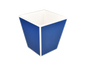 Four Side True Blue with White - Wastebasket