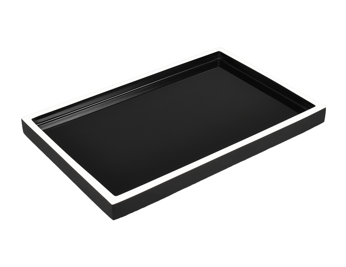 Black with White Trim - Vanity Tray