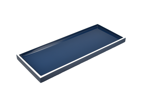 Navy Blue with White - Long Vanity Tray - L-87NBWT