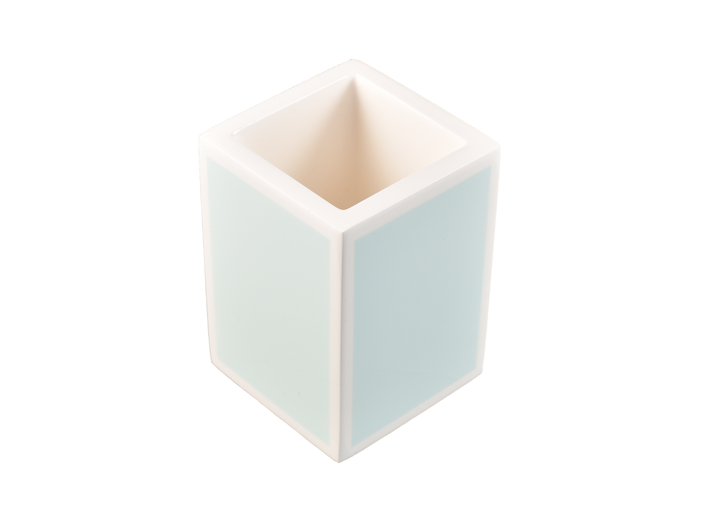 Duck Egg Blue with White - Brush Cup