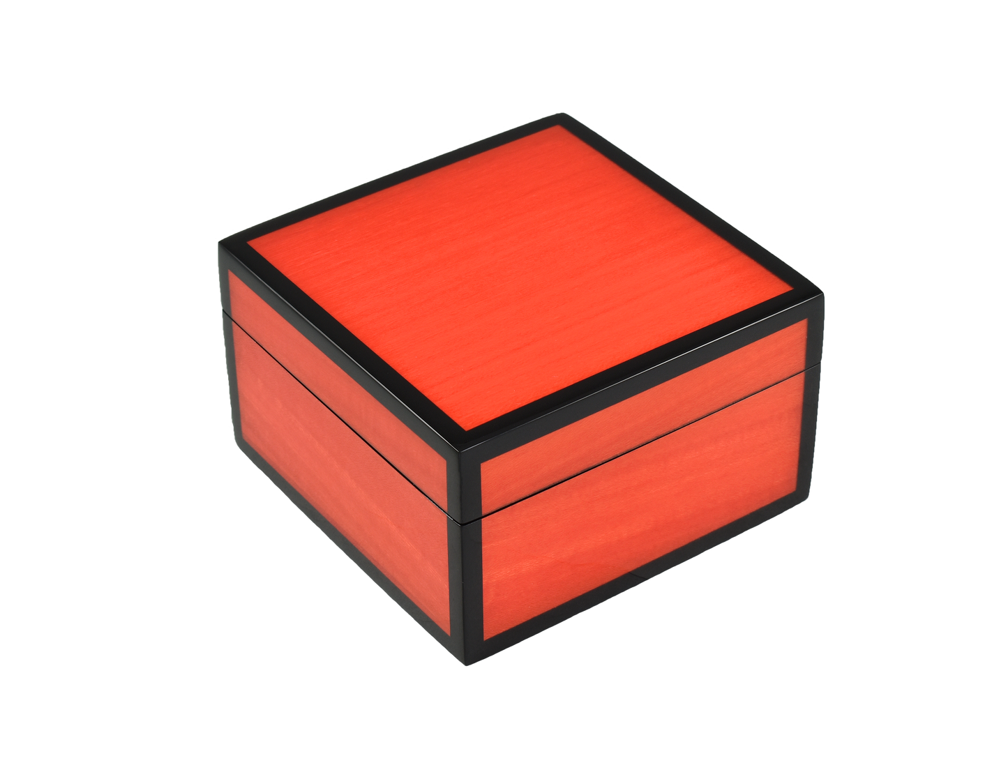 Red Tulipwood with Black - Square Box